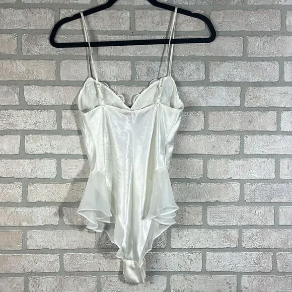 Victorias Secret Satin Pearl/Sequin Bodysuit- Size XS - Picture 2 of 7